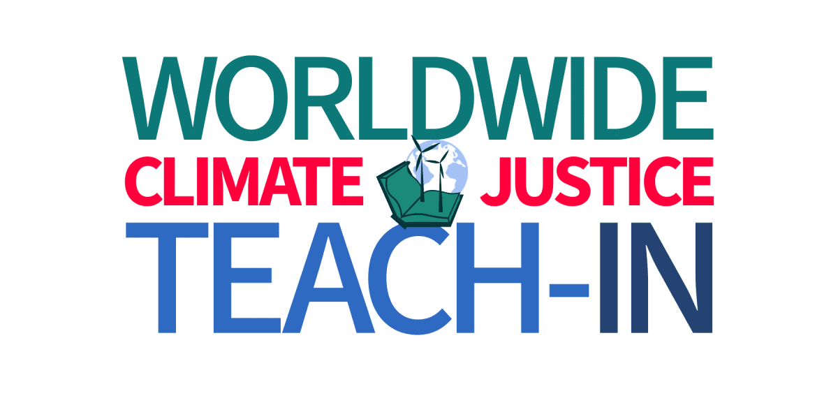 world wide climate justice teach in logo