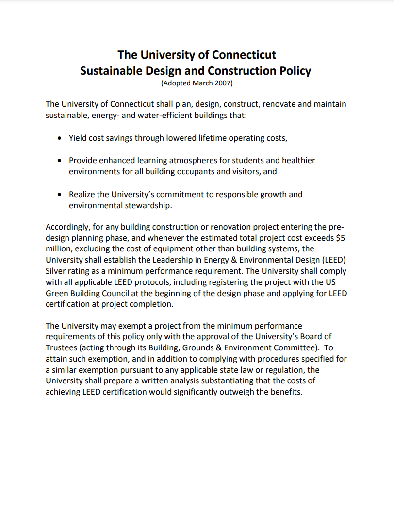 2007 Sustainable Design and Construction Policy