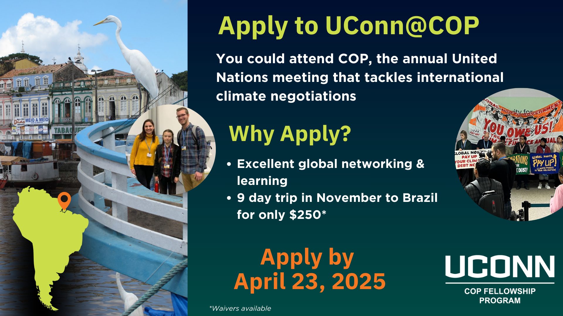 Picture of Brazil and UConn students at COP