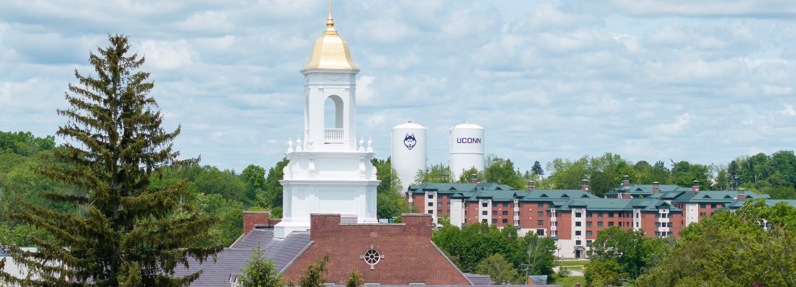 The Wilbur Cross cuploa sits on a summer day in Storrs on Monday, June 2, 2025. (Sydney Herdle/UConn Photo)