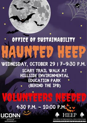 Haunted HEEP is October 29 behind the IPB. Volunteers needed 4:30-10pm