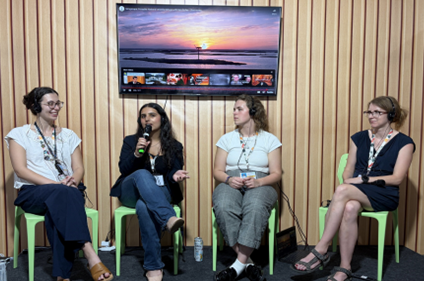 Kanika Chaturvedi speaking at Higher Ed Pavilion at COP30