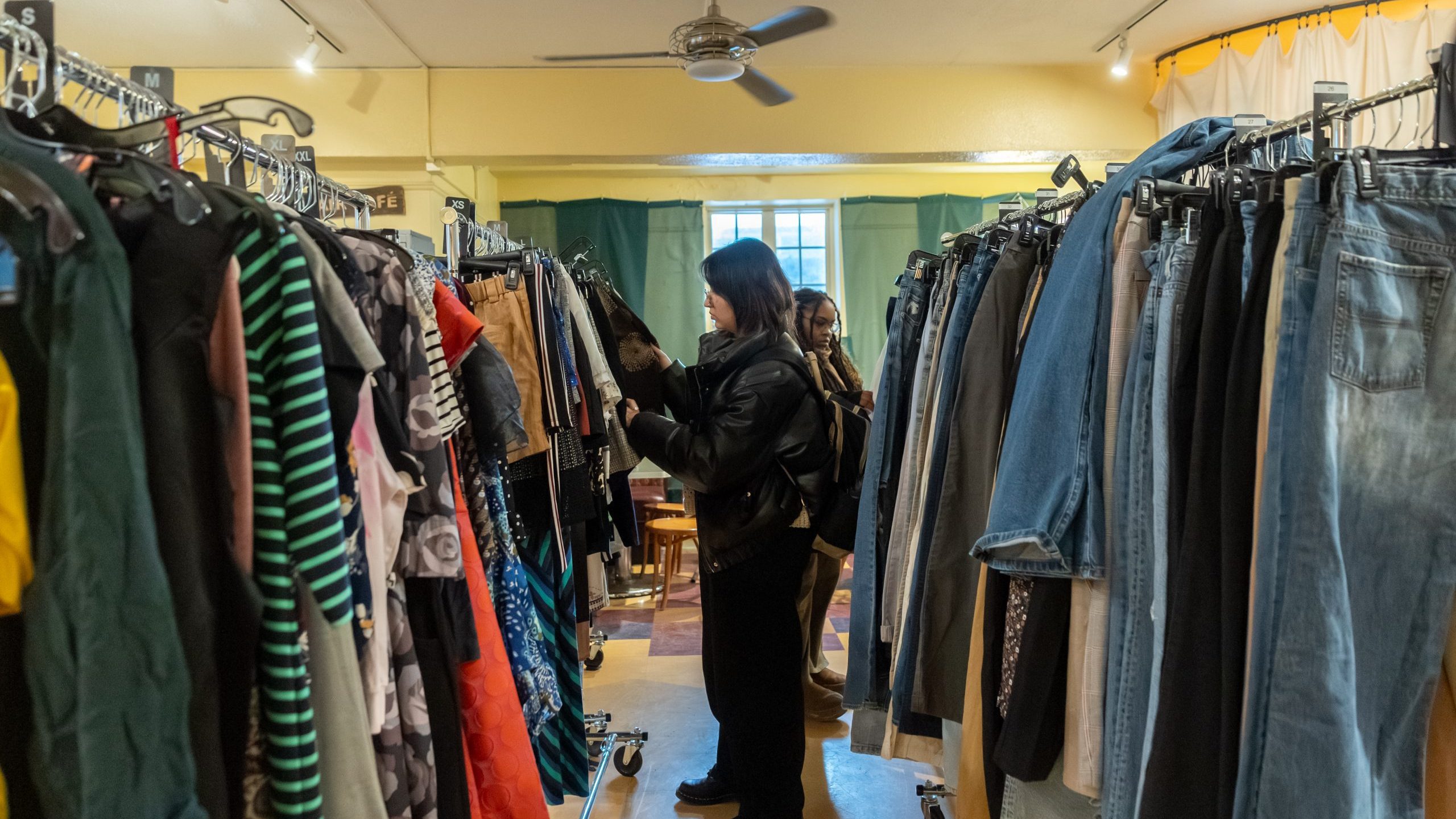UConn students browse through the Thrift Den in the Family Studies Building on Wednesday, Feb. 4, 2026. (Sydney Herdle/UConn Photo)