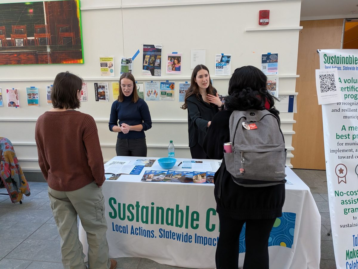 SustainableCT tabling for their organization at the Green Careers Fair.