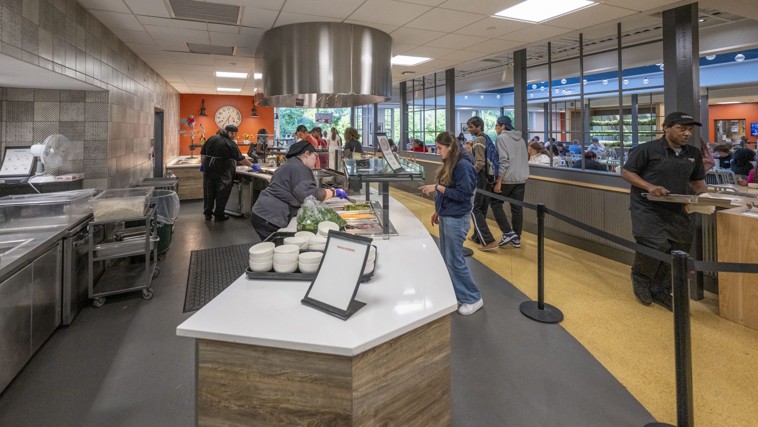 Students at Whitney dining hall, Sept 2025