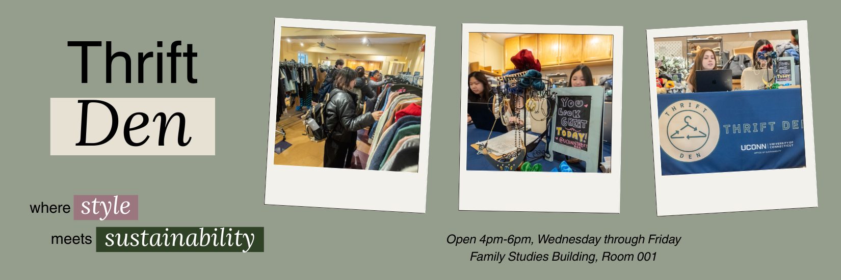 Thrift Den banner design"
